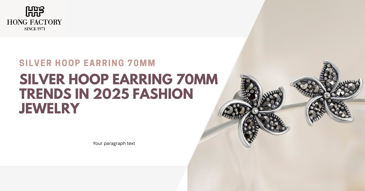 Silver Hoop Earring 70mm